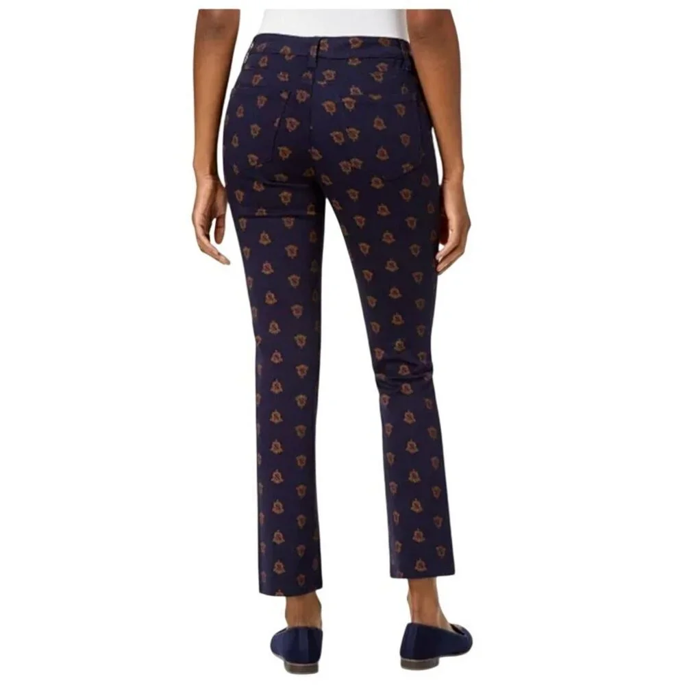 Charter Club Lexington Straight Leg Jeans 6 Navy Blue Preppy Family Crest Ankle